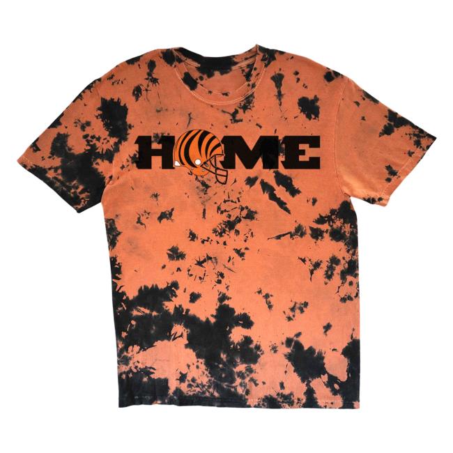 Ohio Clothing Merch Apparel Cincy Home Tie Dye Pull Over Hoodie Orange Black Tie-Dye Ohioclothing