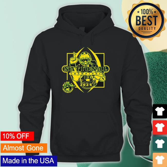 Original Michigan Wolverines National Champions Bet 2024 Football Player Silhouette Logo Hoodie