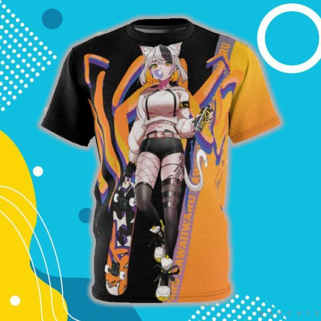 Tori - Orange Tornado - Neko Skater Anime Girl Unisex Aop Cut & Sew 3D Hoodie Sweatshirt