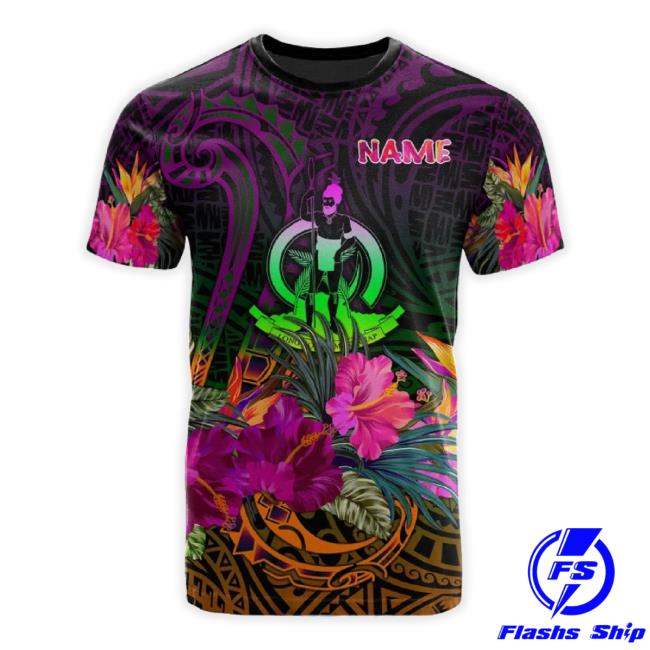 Vanuatu Custom T Shirt Summer Hibiscus - Vanuatu Tee