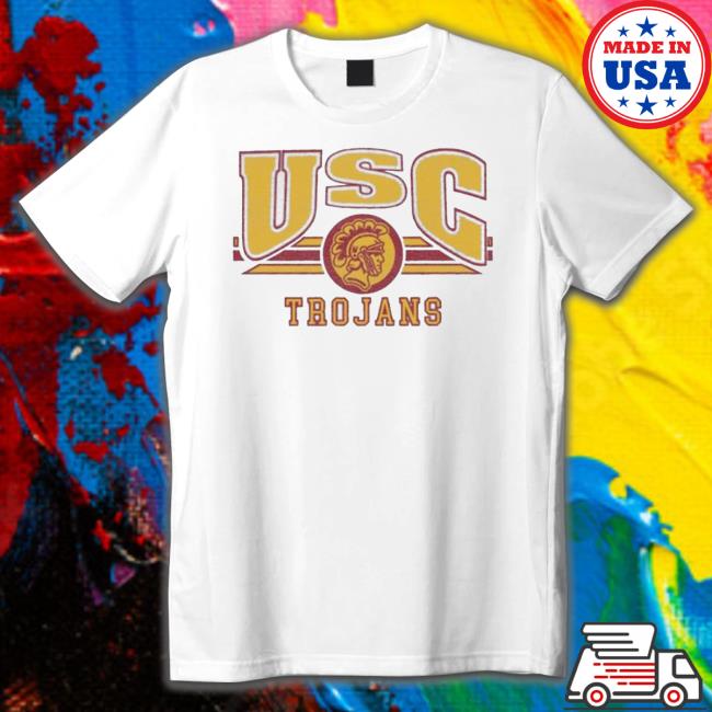 Usc Trojans Vintage Stripe Logo Gray Sweatshirt