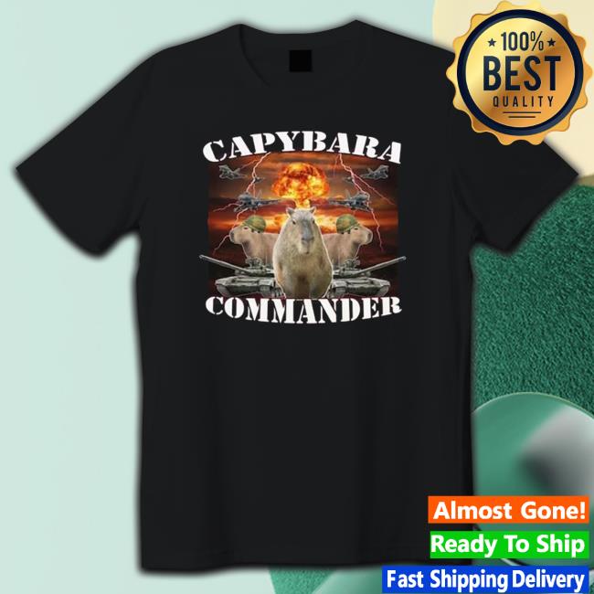 Official Capybara Commander Funny Meme Picture Hoodie Sweatshirt