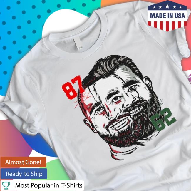 Jason Kelce & Travis Kelce Face Signatures t- shirt
