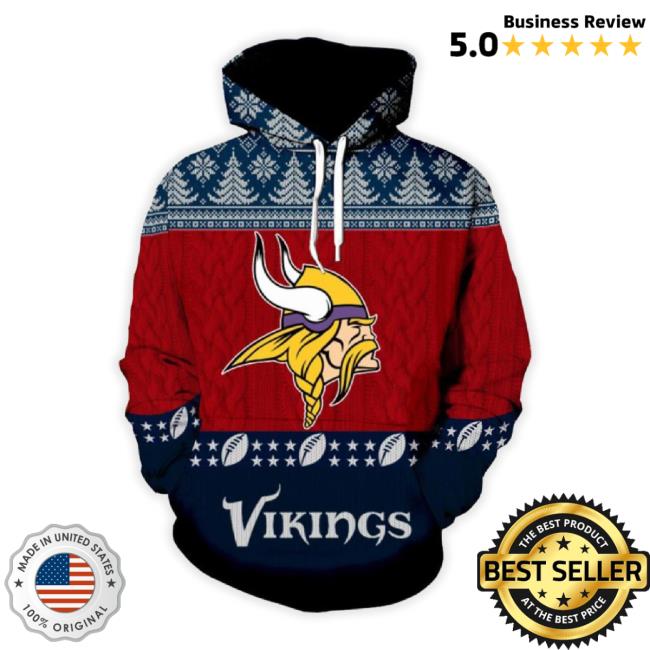 Minnesota Vikings 3D t-shirt, hoodie, tank top, sweater and long sleeve t-shirt Christmas For Men & Women