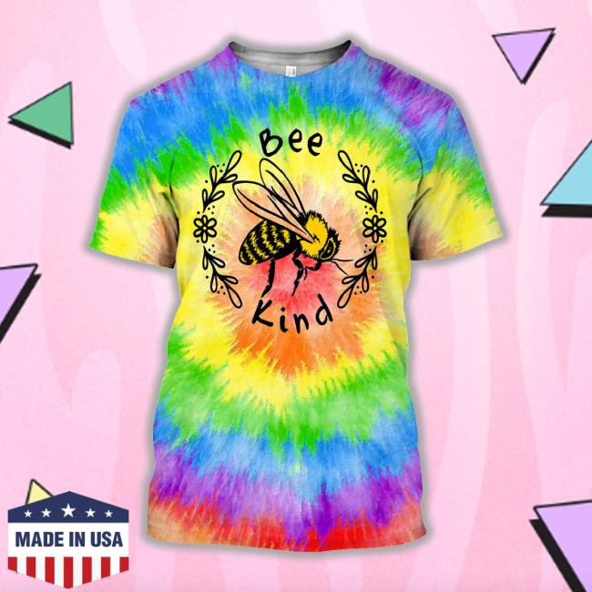 Bee Kind Tie-Dye Unique All Over Print Hoodie Gift Ideas
