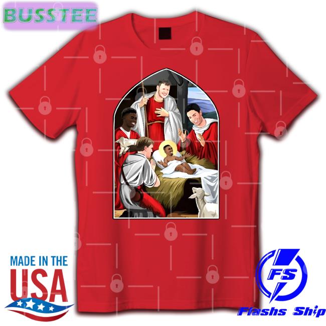 Victoria Adults Jesus And Saka Gunners Christmas Jumper Tee Shirt Victoriamscott