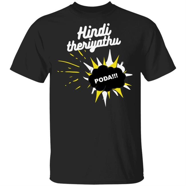 hindi theriyathu poda t shirt black hoodie sweatshirt