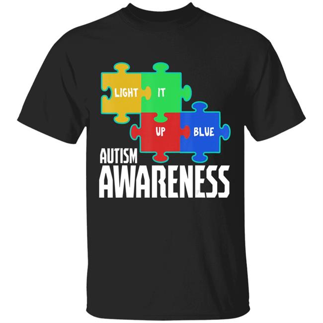Light it up blue puzzle inspirational autism awareness gift t shirt