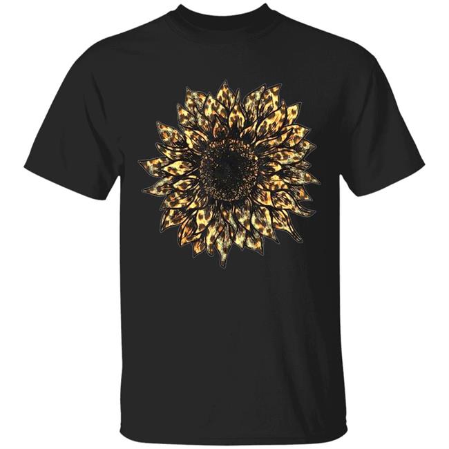 Cool Cheetah Leopard Print Sunflower Tshirt for Women Girls T-Shirt