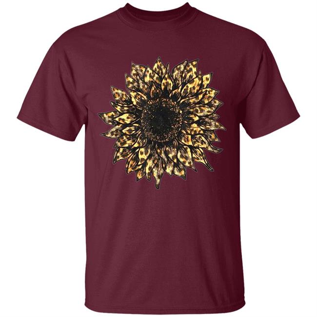 Cool Cheetah Leopard Print Sunflower Tshirt for Women Girls T-Shirt Cool Cheetah Leopard Print Sunflower Tshirt for Women Girls T-Shirt