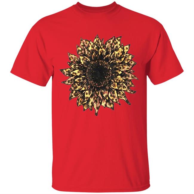 Cool Cheetah Leopard Print Sunflower Tshirt for Women Girls T-Shirt Cool Cheetah Leopard Print Sunflower Tshirt for Women Girls T-Shirt