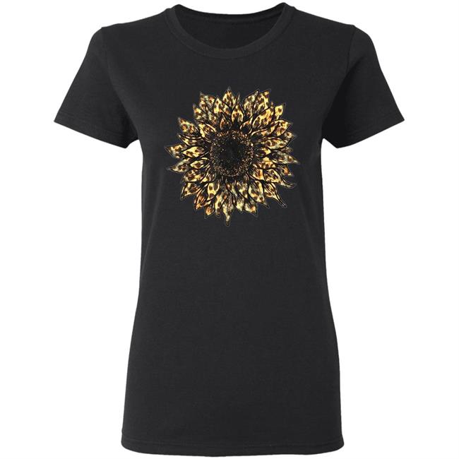 Cool Cheetah Leopard Print Sunflower Tshirt for Women Girls T-Shirt Cool Cheetah Leopard Print Sunflower Tshirt for Women Girls T-Shirt