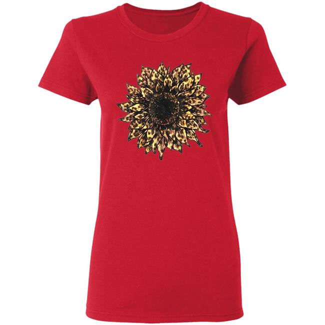 Cool Cheetah Leopard Print Sunflower Tshirt for Women Girls T-Shirt Cool Cheetah Leopard Print Sunflower Tshirt for Women Girls T-Shirt