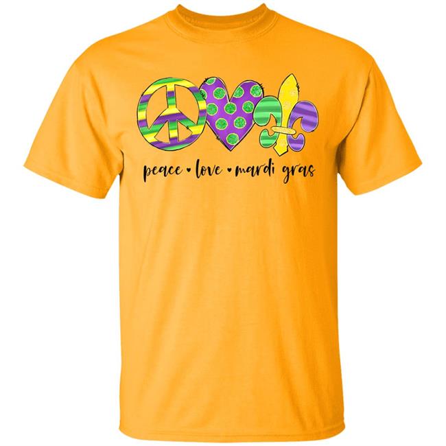 Peace love mardi gras hippie new orleans mardi gras costume t shirt Peace love mardi gras hippie new orleans mardi gras costume t shirt