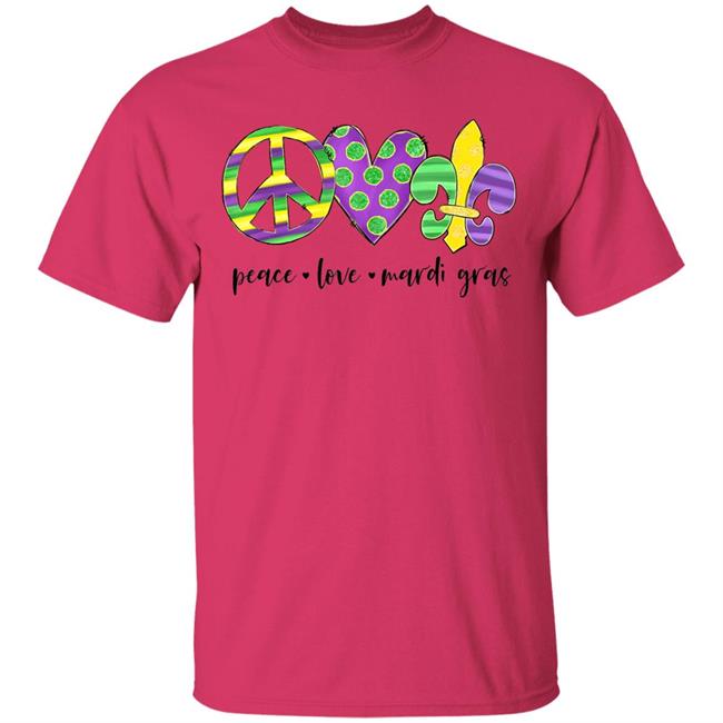 Peace love mardi gras hippie new orleans mardi gras costume t shirt Peace love mardi gras hippie new orleans mardi gras costume t shirt
