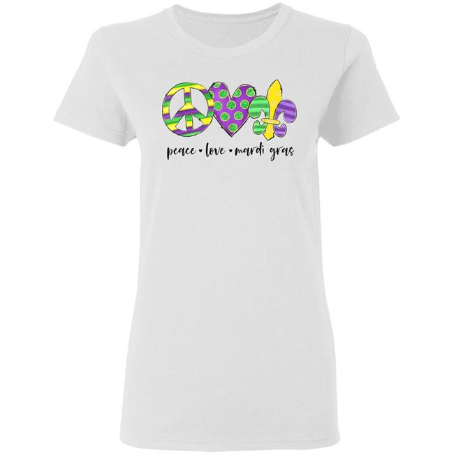 Peace love mardi gras hippie new orleans mardi gras costume t shirt Peace love mardi gras hippie new orleans mardi gras costume t shirt