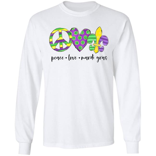 Peace love mardi gras hippie new orleans mardi gras costume t shirt Peace love mardi gras hippie new orleans mardi gras costume t shirt