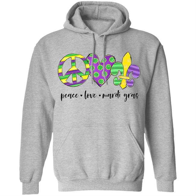 Peace love mardi gras hippie new orleans mardi gras costume t shirt Peace love mardi gras hippie new orleans mardi gras costume t shirt