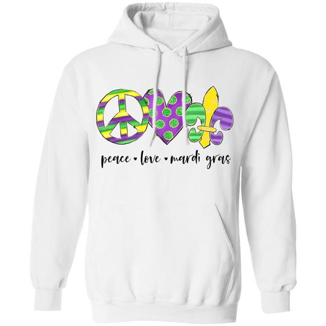 Peace love mardi gras hippie new orleans mardi gras costume t shirt Peace love mardi gras hippie new orleans mardi gras costume t shirt