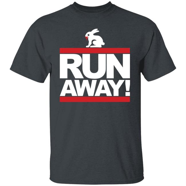 Mens Run Away Rabbit T Shirt Funny Shirt Black Mens Run Away Rabbit T Shirt Funny Shirt Black