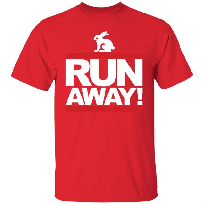 Mens Run Away Rabbit T Shirt Funny Shirt Black Mens Run Away Rabbit T Shirt Funny Shirt Black