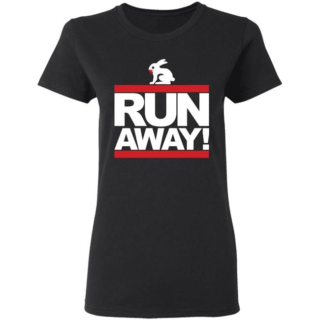 Mens Run Away Rabbit T Shirt Funny Shirt Black Mens Run Away Rabbit T Shirt Funny Shirt Black