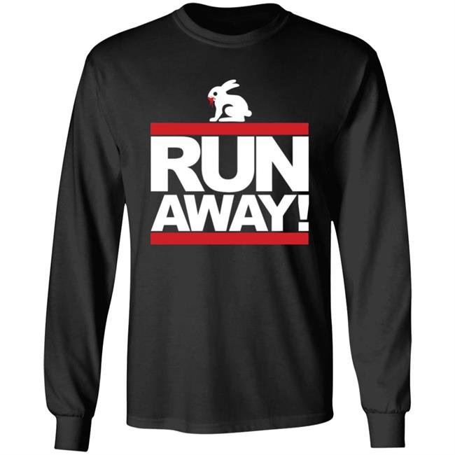 Mens Run Away Rabbit T Shirt Funny Shirt Black Mens Run Away Rabbit T Shirt Funny Shirt Black