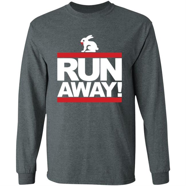Mens Run Away Rabbit T Shirt Funny Shirt Black Mens Run Away Rabbit T Shirt Funny Shirt Black