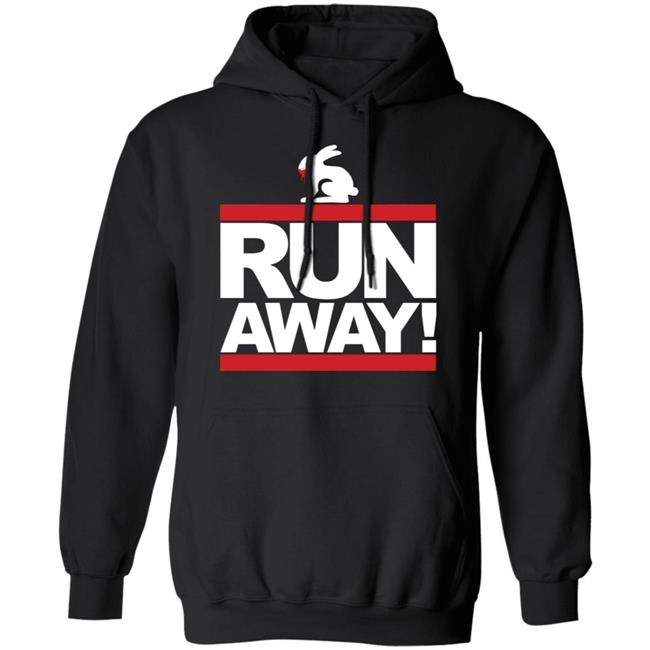 Mens Run Away Rabbit T Shirt Funny Shirt Black Mens Run Away Rabbit T Shirt Funny Shirt Black