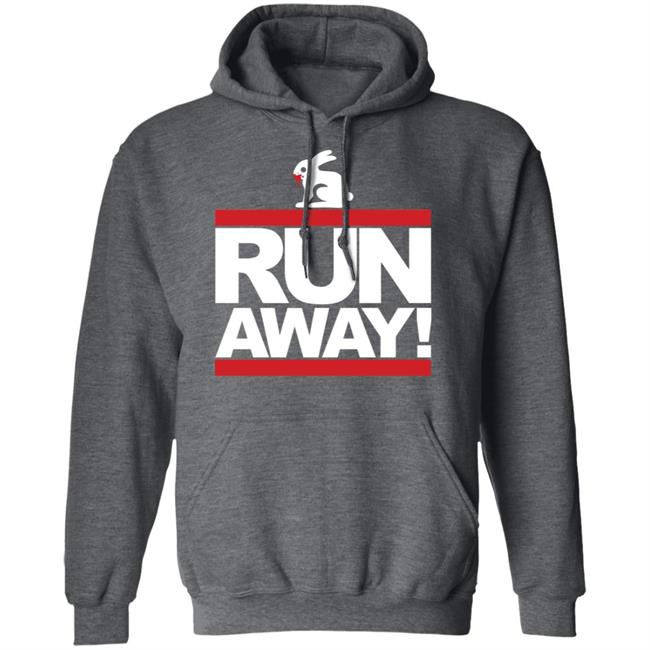 Mens Run Away Rabbit T Shirt Funny Shirt Black Mens Run Away Rabbit T Shirt Funny Shirt Black