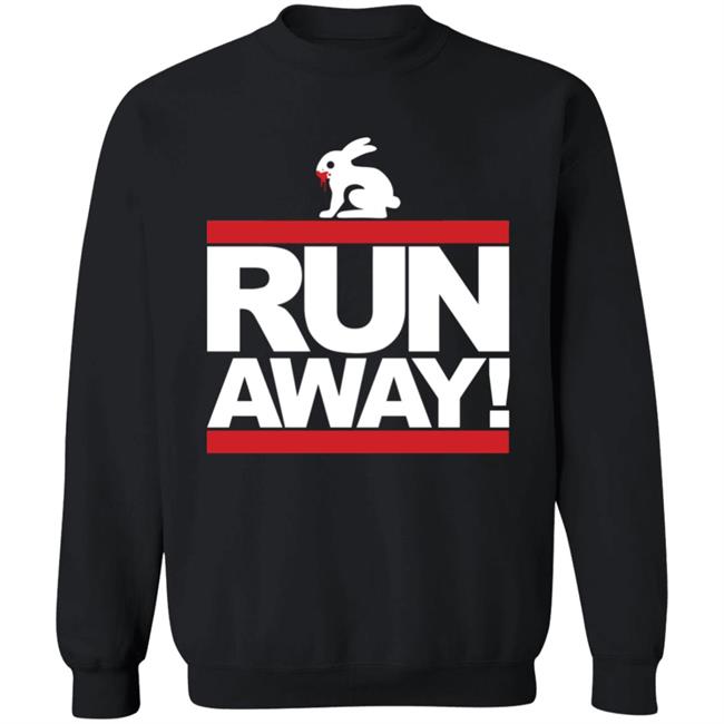 Mens Run Away Rabbit T Shirt Funny Shirt Black Mens Run Away Rabbit T Shirt Funny Shirt Black