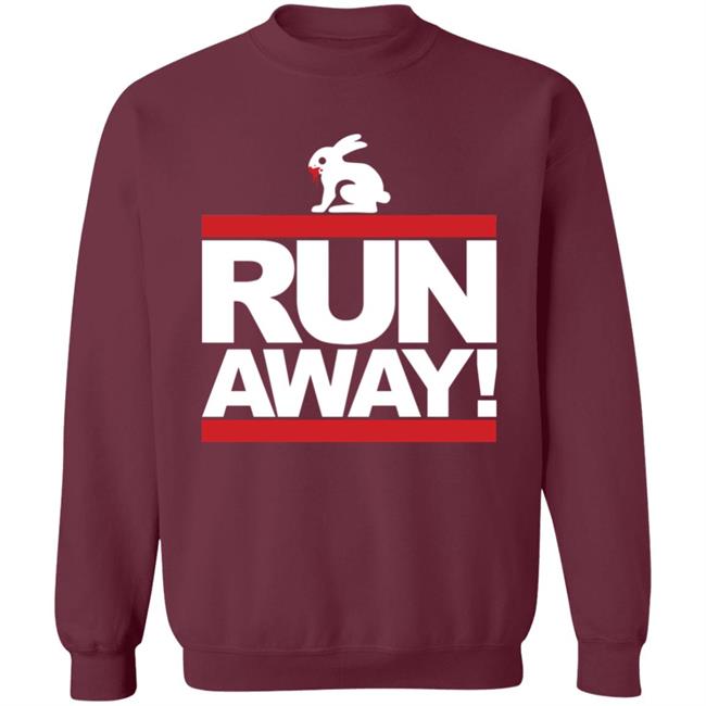 Mens Run Away Rabbit T Shirt Funny Shirt Black Mens Run Away Rabbit T Shirt Funny Shirt Black