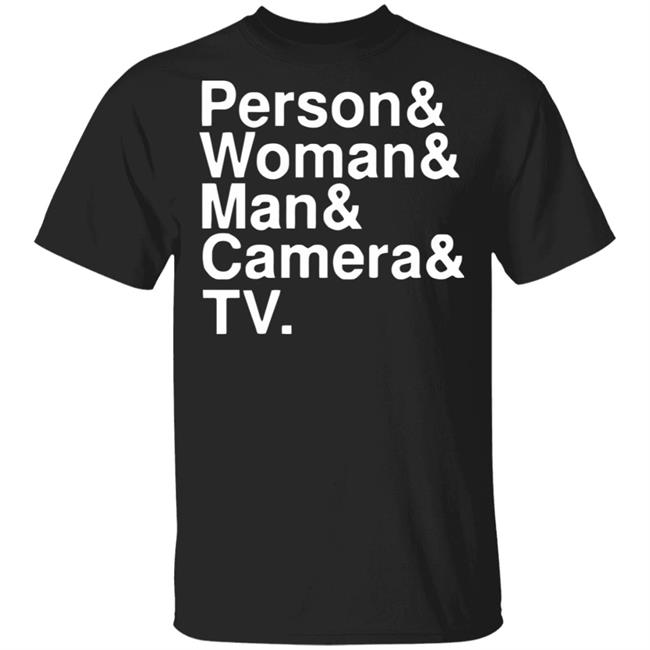 person woman man camera tv shirt black hoodie t shirt