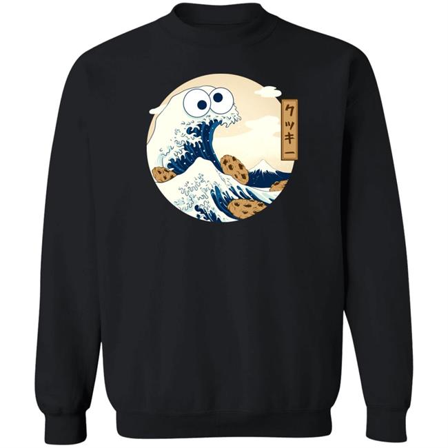 Cookiegana Wave Sweatshirt Caitlin Yarsky Hokusai And Cookie Monster Sweatshirt