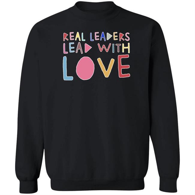 Kamala Harris And Douglas Emhoff Wearing Real Leaders Lead With Love Pride 2022 Shirt