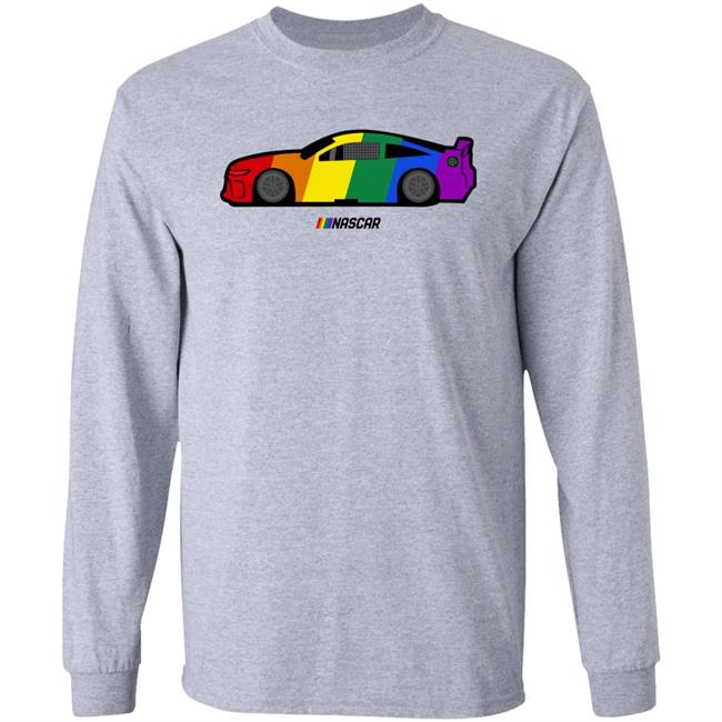 Nascar Store Nascar Checkered Rainbow Flag Car Shirt