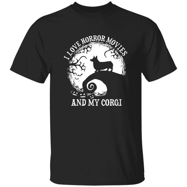 I Love Horror Movies And My Corgi Shirt Dogs Nightmare Before Christmas Shirt Hoodie Sweatshirt