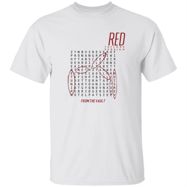 Red - Taylor's Version Word Search Pullover Shirt Lindsey Marie Red - Taylor's Version Word Search Pullover Shirt Hoodie Sweatshirt
