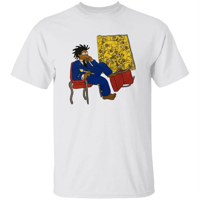 Basquiat Simpsons Shirt Basquiat Simpson Cartoon Painting Ringer Tee Shirt Hoodie Sweatshirt