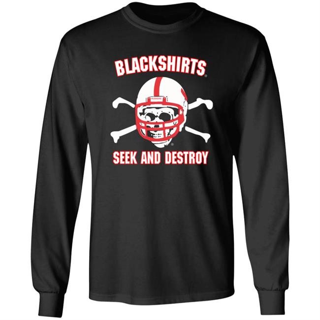 Blackshirts Seek And Destroy Shirt Bleedhuskerred Merch Adam Carriker Shirt
