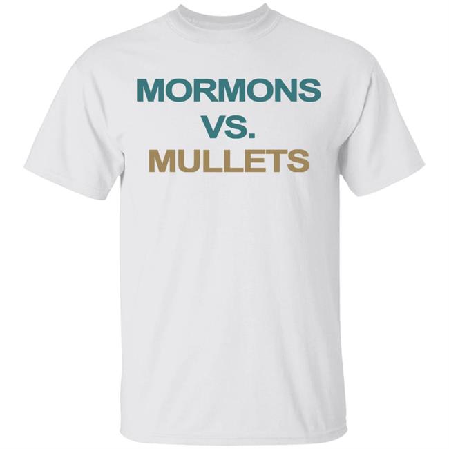 Mormons Vs Mullets T Shirt Mormons Vs. Mullets' Shirt Nets Ccu Student National Tv Moment