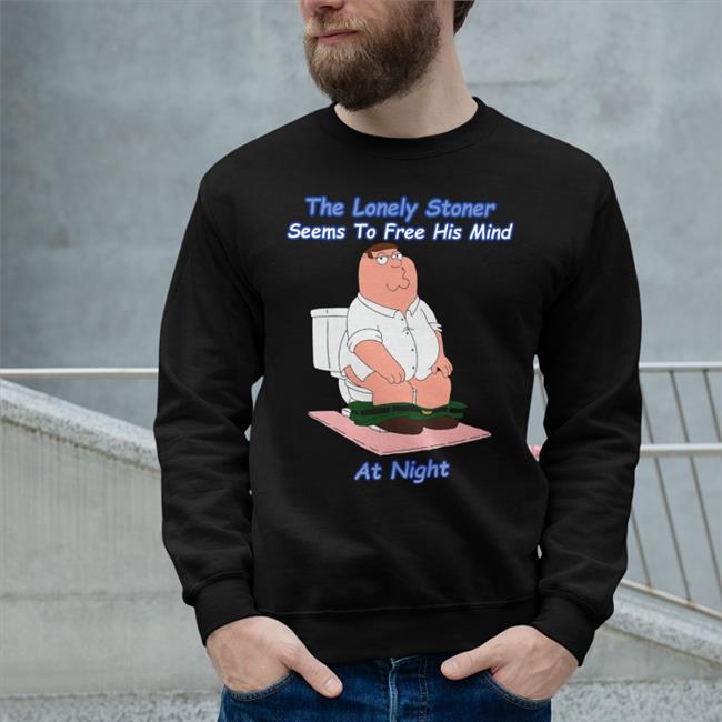 Shirtsthtgohard The Lonely Stoner Seems To Free His Mind At Night Shirt
