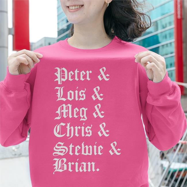 Peter Lois Meg Chris Stemie Brian Shirt HomelessHater Black