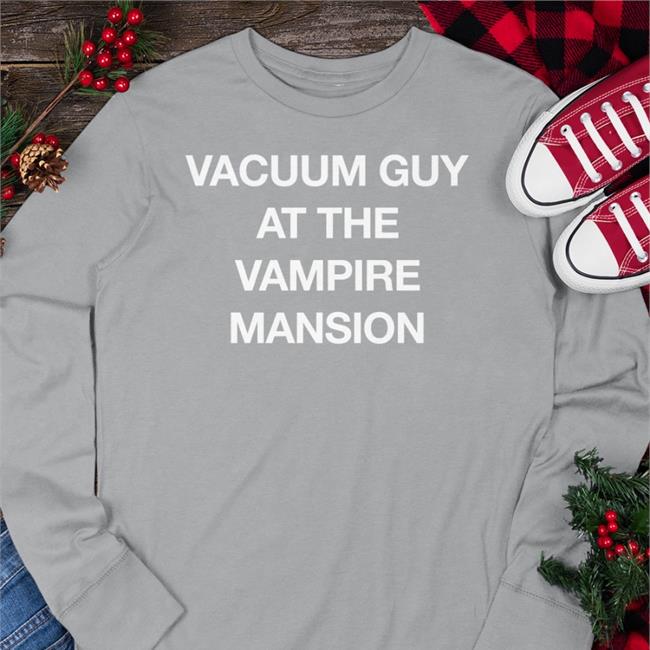 Vacuum Guy At The Vampire Mansion Hoodied Sweatshirt Black