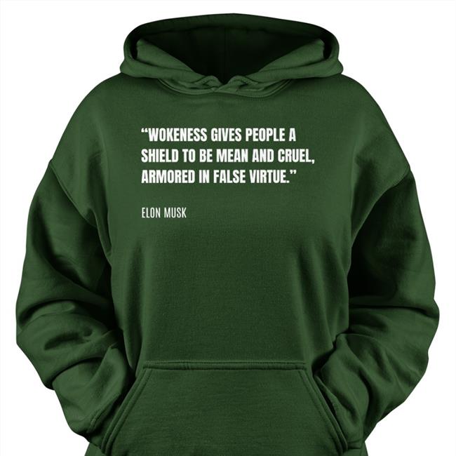 PragerU Black Wokeness Gives People A Shield To Be Mean And Cruel Armored In False Virtue Elon Musk Tee Shirt