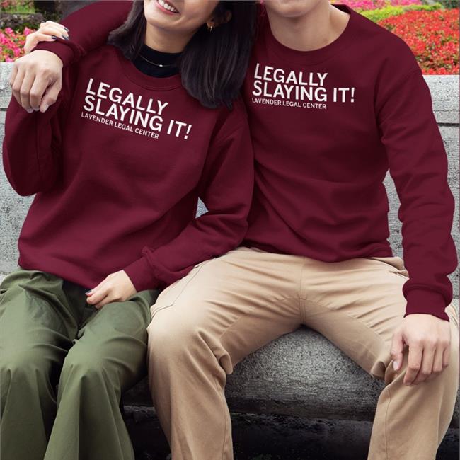 Legally Slaying It Lavender Legal Center Hooded Sweatshirt