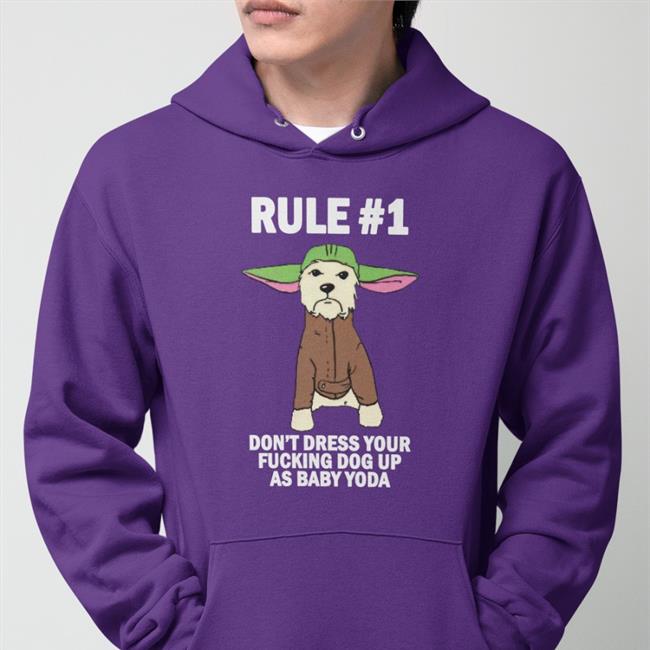 Don't Dress Your Fucking Dog Up As Baby Yoda Halloween Rule #1 Shirt Lucca International Merch Purple
