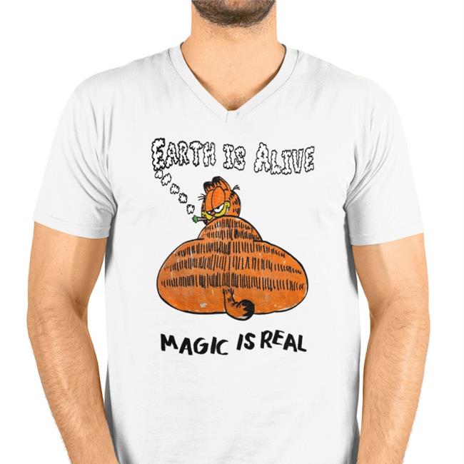 Garfield Cat Earth Is Alive Magic Is Real Long Sleeve Tee Dakota Of Earth