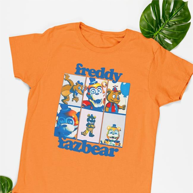 Jonnyblox Hot Topic Five Nights At Freddy's Freddy Fazbear Grid Boyfriend Fit Girls Shirt