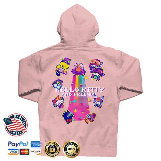 Official Sanrio Apparel Clothing Merch Store Shop Girl X Sanrio Kawaii Arcade Friends Crew neck Sweatshirt (Dusty Pink)